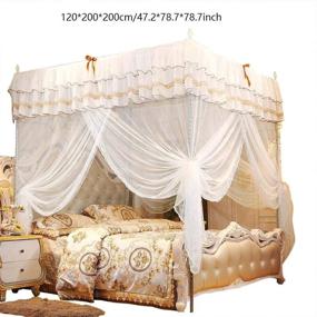 img 3 attached to 👑 Fdit Luxury Princess Four Corner Post Bed Curtain Canopy Netting Mosquito Net Bedding - Elegant Bed Canopy for Girls Kids Bedroom Décor