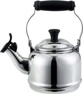 🍵 stylish and functional: le creuset stainless steel demi tea kettle, 1.25 qt. logo
