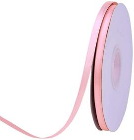 img 4 attached to 💖 Ribest 1/4 Inch Solid Double Face Satin Ribbon - 50 Yards, Light Pink: Ideal for DIY Hair Accessories, Scrapbooking, Gift Packaging, Party Decorations, Wedding Flowers