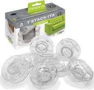 🛏️ slipstick cb658 stack-its: adjustable bed and furniture risers - set of 8, lifts height 1", 2", or 3" when stacked - clear heavy duty raisers logo