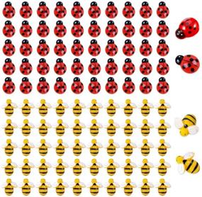 img 4 attached to 🐝 Famicitate 100 Pcs Miniature Resin Bees and Ladybugs for DIY Crafts, Wreaths, Scrapbooking, Embellishments, Party Decorations and Home Making Supplies