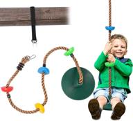 sunnyglade 6.5 ft kids climbing rope tree swing seat set 🌳 + platforms & disc outdoor swing | hanging strap & locking carabiner included логотип