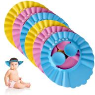 🧢 lamoutor 6pcs baby shower cap baby shampoo cap bath visor hat - adjustable hair washing shield hat for toddlers and children (pink, blue, yellow) logo