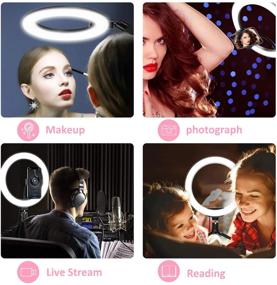 img 3 attached to Samuyang 10-inch Selfie Ring Light with Tripod Stand, Phone Holder, and Dimmable LED for Makeup, Photography, Live Streaming, YouTube Videos, Shooting, and TikTok