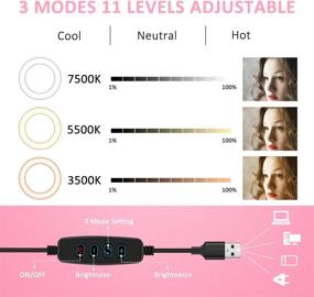 img 2 attached to Samuyang 10-inch Selfie Ring Light with Tripod Stand, Phone Holder, and Dimmable LED for Makeup, Photography, Live Streaming, YouTube Videos, Shooting, and TikTok