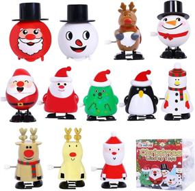 img 4 attached to 🎄 Max Fun Christmas Wind Up Toys - 12pcs Assortment for Party Favors & Stocking Stuffers