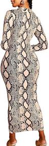 img 1 attached to Xuan2Xuan3 Women's Fall Dresses: Long Sleeve Snake Printed Bodycon Zipper Neck Knit Evening Party Dress