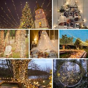 img 2 attached to 🎄 2-Pack SANJICHA Extendable 66FT 200 LED Christmas String Lights - Indoor/Outdoor Xmas Decorations, Green Wire Fairy Lights on Christmas Tree - 8 Modes, Warm White Plug in String Lights