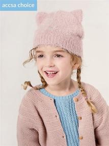 img 3 attached to 🐱 Fluffy Cat Ear Beanie Hat for Toddler Girls 3-6 Years - Perfect for Christmas and Winter Season