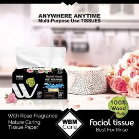 img 1 attached to 🌹 WBM Soft Facial Tissue with Rose Fragrance - 200 Sheets/Box - Pack of 12 - 12 Count