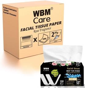 img 4 attached to 🌹 WBM Soft Facial Tissue with Rose Fragrance - 200 Sheets/Box - Pack of 12 - 12 Count