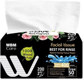 img 3 attached to 🌹 WBM Soft Facial Tissue with Rose Fragrance - 200 Sheets/Box - Pack of 12 - 12 Count