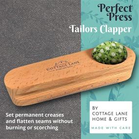 img 3 attached to 🧵 Cottage Lane Hardwood Tailors Clapper: The Ultimate Quilters Pressing and Seam Flattening Tool with Pin Cushion and 6 Inch Scale