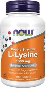img 4 attached to Now Foods Double Strength L-Lysine Hydrochloride Supplement, 1,000 mg, Amino Acid, 100 Tablets