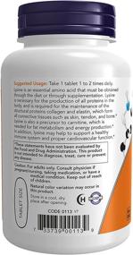img 2 attached to Now Foods Double Strength L-Lysine Hydrochloride Supplement, 1,000 mg, Amino Acid, 100 Tablets