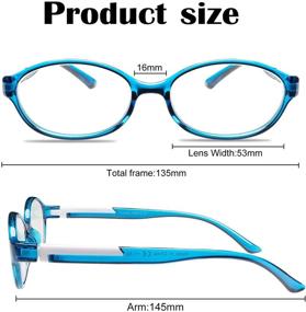 img 1 attached to 👓 Stylish Blue Light Blocking Oval Round Reading Glasses for Women: Protect Eyes from Computer Screen, Includes Colorful Protective Cases