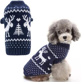 img 4 attached to 🦌 Cute Reindeer Sweaters: BINGPET Small Dog Puppy Clothes for Extra Warmth and Style