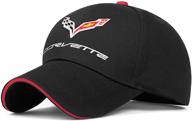 🧢 corvette logo racing apparel baseball cap: unisex adjustable motor hat for travel and racing enthusiasts - perfect corvette car accessory logo