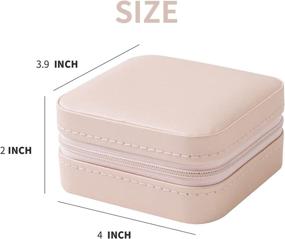 img 2 attached to 💼 Compact Travel Jewelry Case: Pink-m Small Jewelry Organizer Box with Mirror - Ideal for Girls and Women!
