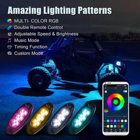 img 2 attached to 🔆 Suparee RGB LED Rock Lights Kit: Ultimate Underglow Multicolor Neon Lighting with APP Remote Control for Trucks, Boats, Jeeps, Off Road Automotive - 8 Pods
