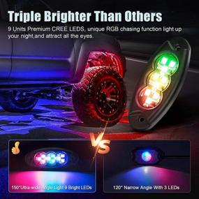 img 3 attached to 🔆 Suparee RGB LED Rock Lights Kit: Ultimate Underglow Multicolor Neon Lighting with APP Remote Control for Trucks, Boats, Jeeps, Off Road Automotive - 8 Pods