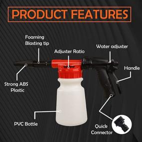 img 3 attached to YunGuoGuo Foam Cannon: Adjustable Ratio Dial for Garden Hose | Car Wash Soap Spray Foamer Green