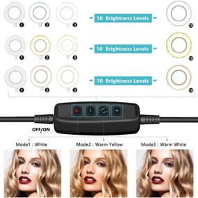 img 1 attached to 📸 10-Inch Selfie Ring Light with Tripod Stand, Cell Phone Holder, and LED Camera Ringlight – Ideal for Live Streaming, Makeup, and YouTube Videos, Compatible with iPhone/Android