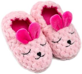img 4 attached to Premium Soft Plush Slippers for Baby Girls 👶 - Cartoon Warm House Shoes for Winter by Csfry