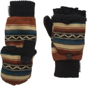 img 1 attached to Luks Mens Fingerless Flip Mittens Copper