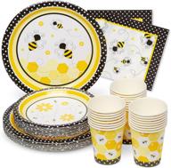🐝 buzzworthy royal magnolia bee party supplies: service for 24 with bee paper plates, napkins, and cups - perfect for bee-themed celebrations like bee birthdays, bee baby showers, and mommy-to-bee events! logo