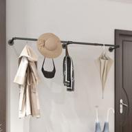 👚 industrial pipe garment rack: black wall mounted metal clothes rack for small spaces, laundry room, with hanging clothes rod - 1 base логотип