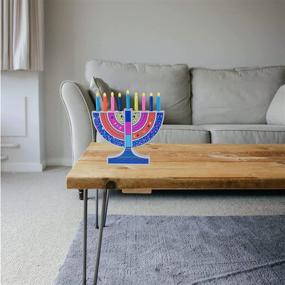 img 3 attached to Colorful Chanukah Menorah for Kids Hanukkah Gift - Rite Lite My Play Wooden Menorah with Detachable Wooden Candles