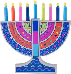 img 2 attached to Colorful Chanukah Menorah for Kids Hanukkah Gift - Rite Lite My Play Wooden Menorah with Detachable Wooden Candles