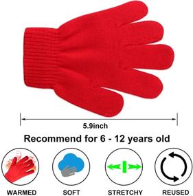 img 3 attached to 🧤 Stretchy Knitted Gloves for Girls - Hicdaw Girls' Accessories