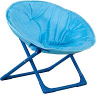 🌙 solid blue kids folding moon indoor papasan chair for toddlers by amazon basics logo