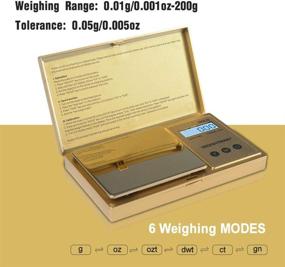 img 2 attached to 📏 WEIGHTMAN Digital Scale Pocket, 200g/0.01g Gold Titanium Plated Gram Scale for Food, Herbs, Coins - LCD Backlit Display, Tare Function, 6 Units - Battery Included