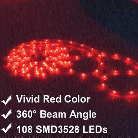 img 3 attached to 🎄 Vibrant 16Ft Waterproof Rope Lights: Connectable Strip Lighting in Red for Indoor and Outdoor Home Christmas Holiday Garden Patio Party Decoration