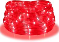 🎄 vibrant 16ft waterproof rope lights: connectable strip lighting in red for indoor and outdoor home christmas holiday garden patio party decoration логотип