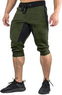 🩳 faskunoie men's breathable cotton casual shorts 3/4 jogger capri pants with three pockets логотип