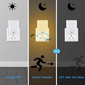 img 2 attached to 🌙 Enhance your Space with BriVIVI's LED Night Light Plug-in - Motion Sensor, Adjustable Brightness, 3 Lighting Modes - Perfect for Children, Bedroom, Hallway (2 Pack)