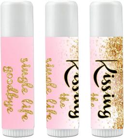 img 3 attached to 💋 Sparkling Gold Glitter Bridal Shower Lip Balms - Perfect Bachelorette Party Favors for Kissing the Single Life Goodbye!