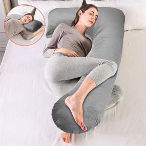 img 1 attached to 🤰 Ultimate Comfort: U Shaped Body Pillow for Pregnant Women - 2-in-1 Pregnancy Must-have