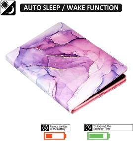 img 1 attached to CIAOYE iPad 10.2 inch Case 9th 8th 7th Gen (2021/2020/2019 Release), PU Leather Smart 📱 Wake/Sleep Cover Folio Stand Protective Case for New iPad 10.2 inch/Air 3 10.5 inch, Marble Purple