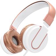 🎧 delton chroma wired headphones with mic – 3.5mm jack, foldable & lightweight for ios/android smartphones, laptops, pc, mp3 - rose gold logo