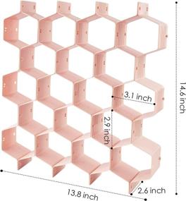 img 3 attached to 🧦 INDRAH Socks & Underwear Drawer Organizer - 8 Pcs 18 Slots Plastic Honeycomb Separator - Adjustable for Socks, Underwear, Panties, Baby Clothes (Pink)