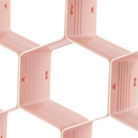 img 2 attached to 🧦 INDRAH Socks & Underwear Drawer Organizer - 8 Pcs 18 Slots Plastic Honeycomb Separator - Adjustable for Socks, Underwear, Panties, Baby Clothes (Pink)