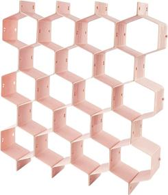 img 4 attached to 🧦 INDRAH Socks & Underwear Drawer Organizer - 8 Pcs 18 Slots Plastic Honeycomb Separator - Adjustable for Socks, Underwear, Panties, Baby Clothes (Pink)