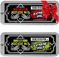 🧔 2-pack mustache wax - extra strong hold beard & moustache wax for men - train, tame, and style with long-lasting citrus & sandalwood fragrances - 0.5oz per tin logo