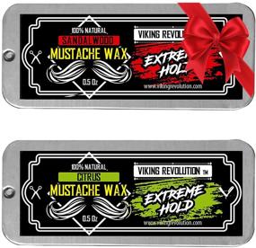 img 4 attached to 🧔 2-Pack Mustache Wax - Extra Strong Hold Beard & Moustache Wax for Men - Train, Tame, and Style with Long-Lasting Citrus & Sandalwood Fragrances - 0.5oz per Tin