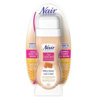 🍯 nair milk and honey wax roll-on: efficient hair removal solution (3.4 oz) logo